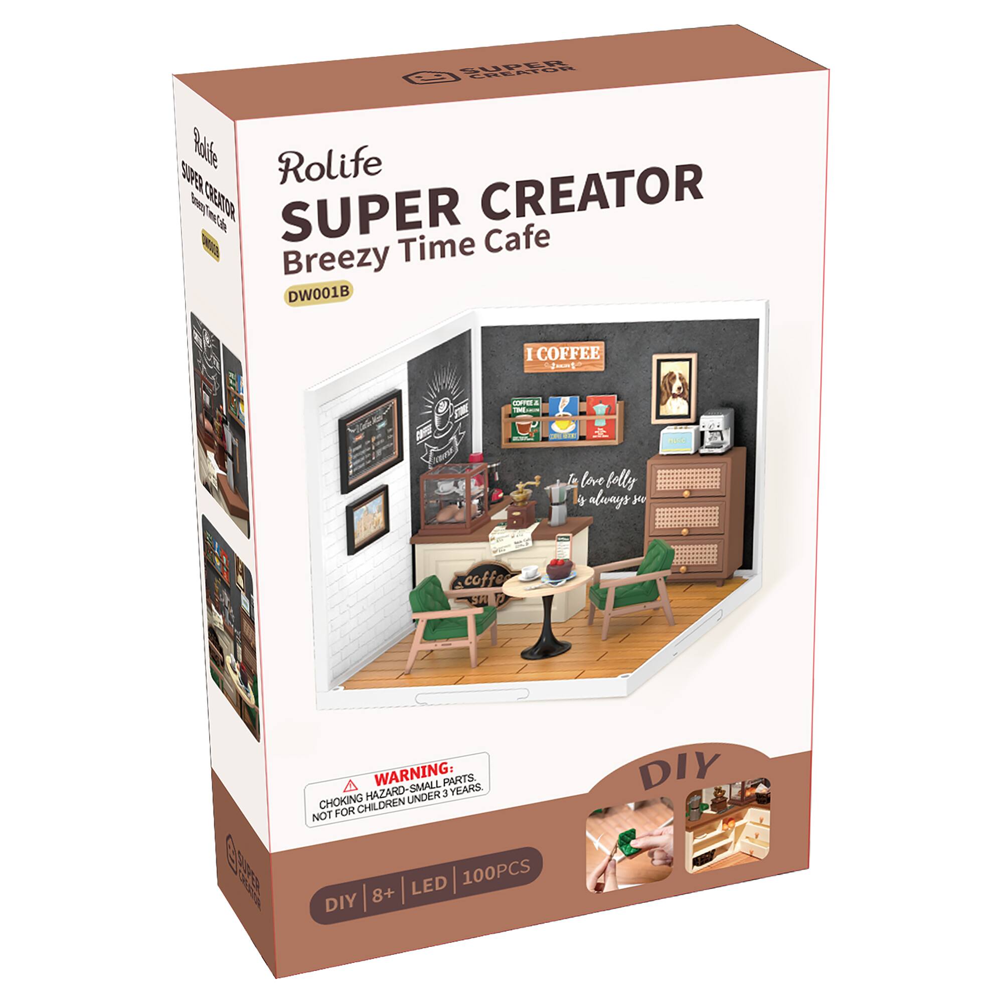 Rolife Super Creator Breezy Time Cafe DIY Miniature Kit